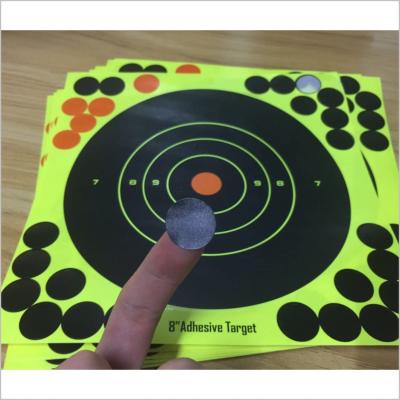 China 8 Inch Bullseye Multi Splatter Target Paper Lengo Easily See Your Impact Shots Burst Bright Fluorescent Yellow Made in China for sale