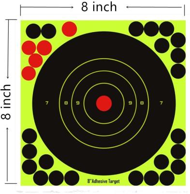 China 8 Inch Bright Fluorescent Yellow Paper Lengo Bullseye Shooting Target Shooting On Impact Firearm Rifle Pistol Airsoft for sale