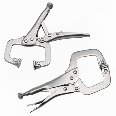 China 6.5 Inch Fishing Clamping Tool Hand Pliers Flat C Steel Locking Pliers With Smooth Handle for sale