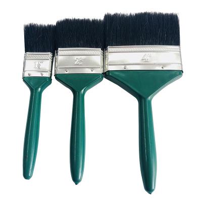 China Professional Paint Brush Chinese Quality Wall Painting Diy Flat Paint Brush Green With Plastic Handle for sale