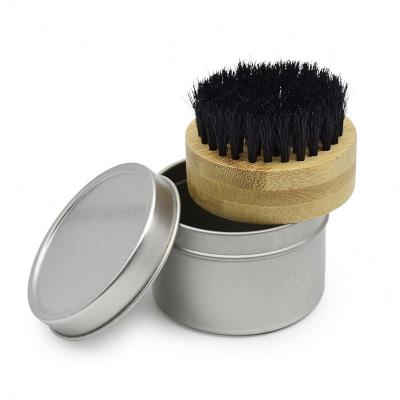 China Brand New Men Round Boar Hair Bristle Beard Brush Shave Paint Face Massage Mustache Handmade Black Brush With Box High Quality for sale