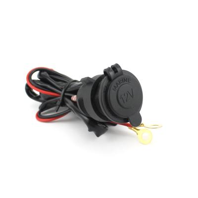 China Convenient Waterproof Motorcycle Cigarette Lighter Car Boat Power Plug 12V Plug 1.5m Wire for sale