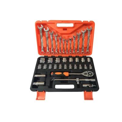 China 37pcs Home Equipment Repair Wrench Organizer Labor Saving Wrench Set In Tool Box Deep Rachet Socket Wrench Set Tool Kit for sale