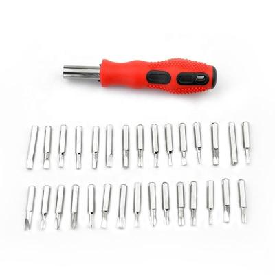 China Universal Polypropylene Chrome Vanadium Multifunctional Pagoda Type 33 In 1 Flexible Magnetic Screwdriver Removable Set for sale