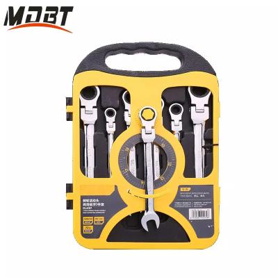 China 7pcs Flexible Ratchet Wrench Repair Set Universal Combination Wrench Ratchet Wrench Car Repair Handle Tools for sale