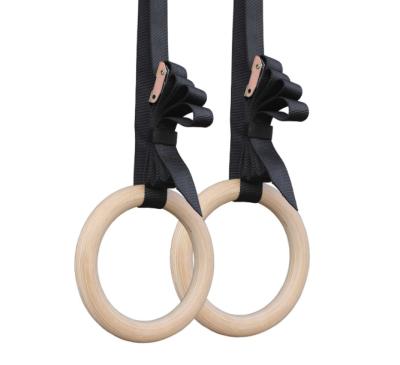 China Ring Strength Training Gym Rings gymnastics made of durable wood for sale