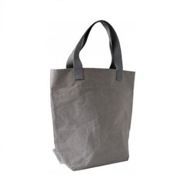 China Recyclable Custom Reusable Oversized Gray Washable Paper Tote Bag Paper Bag for sale