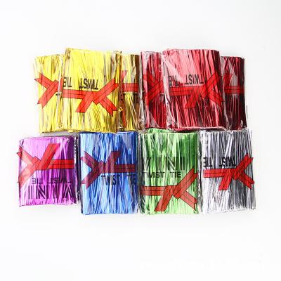 China hot sale candy coolie bread bag factory sale food plastic colorful flower gift vegetable twist tie for sale