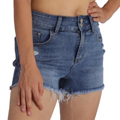 China Competitive Price Breathable Women's Casual High Waisted Distressed Lady Stretchy Ripped Denim Jeans Hot Shorts for sale