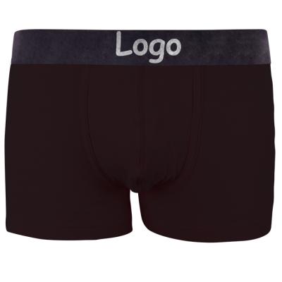 China Antibacterial Custom Logo Jacquard Elastic Waistband Knitted Mens Boxer Briefs for sale