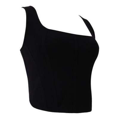 China Low Price Women's Solid Rib Cami Top Soft Stretch Tank Top QUICK DRY Sleeveless With Back Zipper for sale