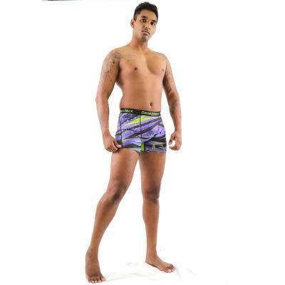 China Competitive Price Anti-Static Mens Boxer Brief Short Leg 3D Printed Polyester Stretch Comfortable Boxer Shorts Logo Customized Plus Size for sale