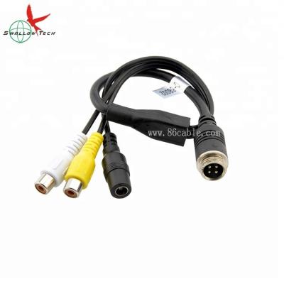 China VEHICLE CAMERA SYSTEM 4 Pin Socket To DC RCA Cable Connector For Vehicle Camera DVR for sale