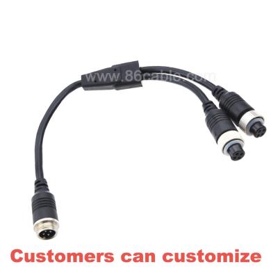 China Vehicle Camera Aviation Cable 4pin Aviation Splitter Cable Male Female Connector for Camera CCTV for sale