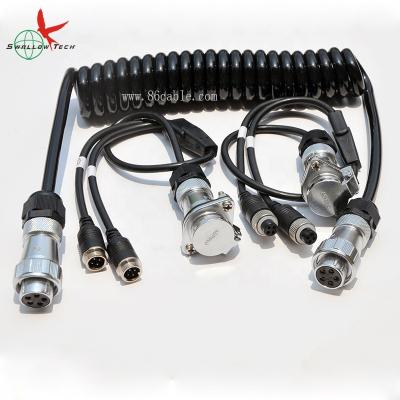 China Vehicle Rear View Camera 7 Core Truck Tractor Trailer Spring Cable for sale