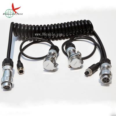 China Trailer Camera 5pin 7pin Trailer Spiral Cable For Car Rear View Camera Audio Video for sale