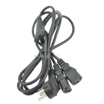 China COMPUTER European 3 Pin Male To Female Socket Plug 3x2.5mm2 AC Power Cord Rubber Cable 220v for sale