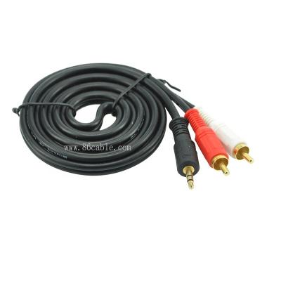 China Male Stereo Microphone Rca/Av 3.5Mm Jack To 2 Rca Audio Cable For Hd TV for sale