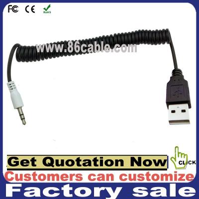 China Audio Aux Jack To USB 2.0 Female Cable masculine to. DVD Player Cable Car Stereo 3.5mm Plug Colorful USB for sale