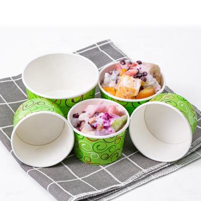 China Disposable Biodegradable Packaging Container Take Away Ice Cream Paper Cups With Lid for sale