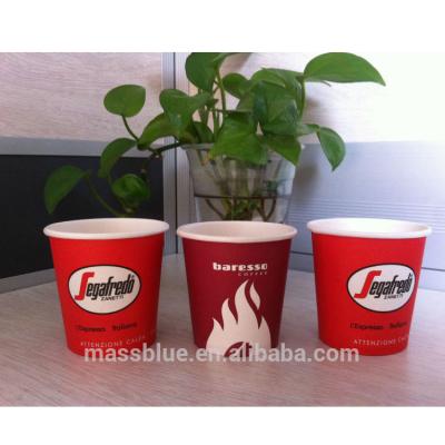 China disposable & Healthy Custom Logo Printed Biodegradable Red Paper Coffee Cup With Lids for sale