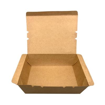 China Wholesale Custom Printing Disposable Take Away Brown Kraft Paper Grocery To Go Lunch Boxes for sale