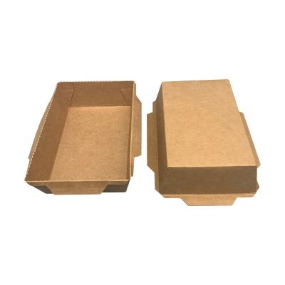 China Microwavable Recycled Materials Take Away Bento Use Kraft Paper Takeout Wrapping Paper Boxes For Food for sale