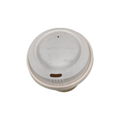 China Wholesale Non Spill Eco Friendly Compostable Biodegradable Custom PLA Plastic Material Disposable Lids For Coffee Cup for sale