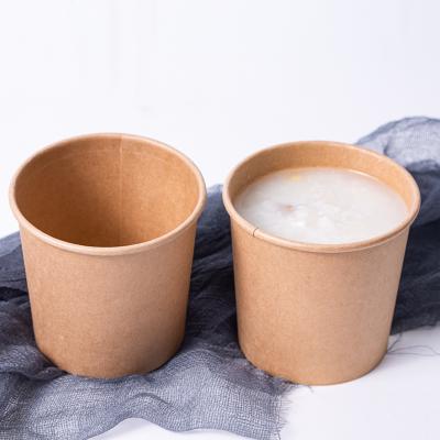 China Disposable Biodegradable PLA/PE Custom Kraft/Non-Plastic Soup Paper Cup Hot Soup Bowls With Lids for sale