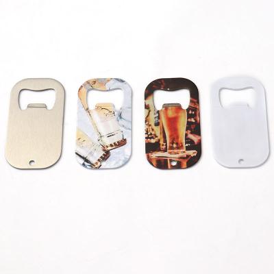 China Customized high quality cheap white blank metal key chain bottle opener/beer opener for sublimation for sale