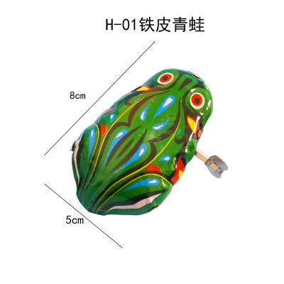 China HappyBro Children's Toys Classic Tin Wind Up Clockwork Toys Educational Jumping Frog Vintage Toy For Children Boys for sale