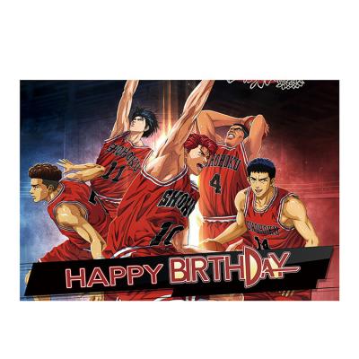 China HappyBro Birthday Basketball Theme Photo Background Party Background Background Cloth for sale