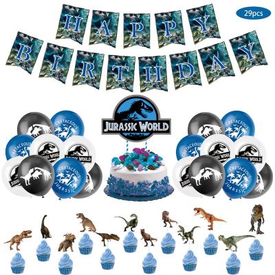 China Jurassic World Birthday Balloon Set Cake Topper Happy Birthday Banner Set Halloween HappyBro Theme Party Decorations Jurassic for sale