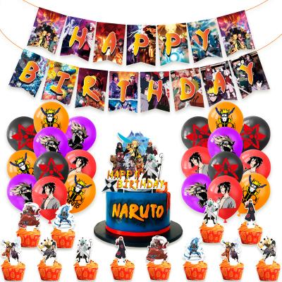 China HappyBro Birthday Na-ruto Theme Party Decorations Na-ruto Birthday Balloon Set Cake Topper Happy Birthday Banner Set for sale