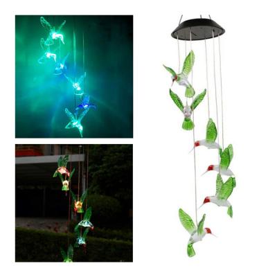 China Outdoor Color Changing Garden Light Street Light Solar Panel Charge Hanging Solar Red Wind Chime for sale