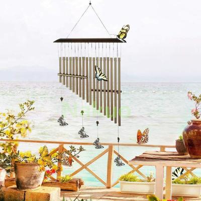 China Amazing Minimalist Metal Aluminum 18 Tube Stand Up Wind Chime Chapel Bells Wind Bell Decor 30 Outdoor Home Garden Chimes for sale