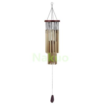 China Minimalist Personalized Outdoor Deceased Loved Aluminum Tubes Memorial Wind Rings Wooden Wind Bell For Garden for sale