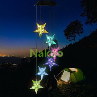 China Greatbuy LED Led Solar Stars Wind Chime Rings Light Solar Powered Mobile Led Color Romantic Solar Wind Chime Outdoor Waterproof for sale