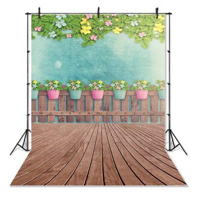 China Seamless Flowers Garden Spring Wood Landscape Photography Backdrop Floor Newborn Baby Photo Background for sale