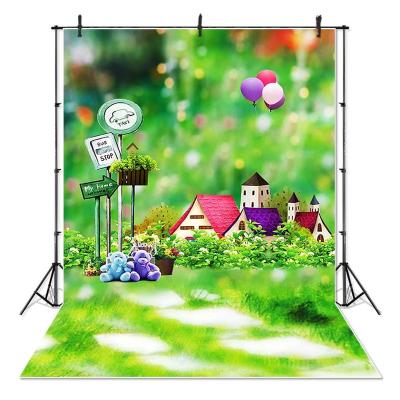 China Spring Landscape Photography Backdrop Green Grass Nature Photo Shoot Seamless Background for Easter for sale