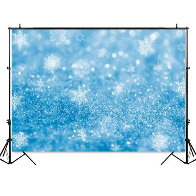 China Seamless Winter Blue Snowflakes and Frost Photography Backdrop Ice Winter Wonderland Frozen Birthday Party Decor Banner Background for sale