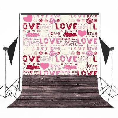 China Heart Seamless Valentine's Day Romantic Love Floor Wedding Photo Background Photo Studio Photography Backdrops for sale