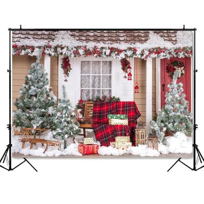 China Seamless Children Celebration Christmas Trees Photography Backdrop Bedroom Gift Shop Newborn Christmas Children Background For Photo Studio for sale