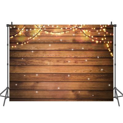 China Brown Seamless Vintage Wooden Glitter Newborn Wood Photography Backdrops for sale