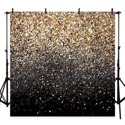 China Vivid Black and Gold Glitter Photography Backdrop Portrait Party Decor Adult Baby Kids Baby Photo Shoot Backdrop Props Photostudio for sale