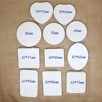 China Customized Logo Folded Round Cosmetic Mirror PU Metal Pocket Magnifying Magnifying Mirror Personalized for sale