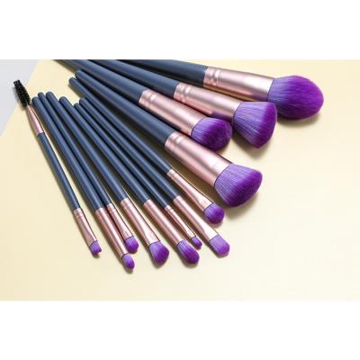 China Professional Brush Makeup Sets Logo Blue Tastefully 14Pcs Good Quality Private Logo Face Makeup Brush Set for sale