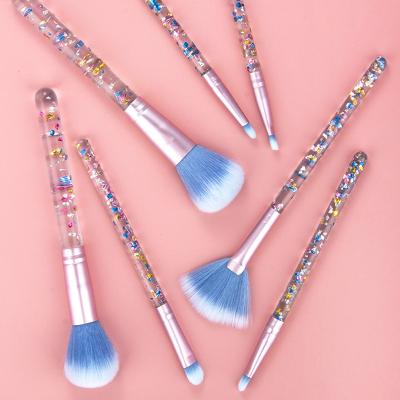 China Crystal Handle With Superb Soft Bling Price 7Pcs Crystal Handle Makeup Brush Set Glitter Handle Best for sale