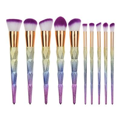 China Diamond Gradient Frosted Makeup Brush High Quality Private Label Diamond Gradient Frosted Makeup Brush Set for sale