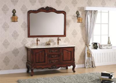 China Luxury Classic Bathroom Cabinets With Double Sink Bathroom Vanity Marbel Countertop for sale